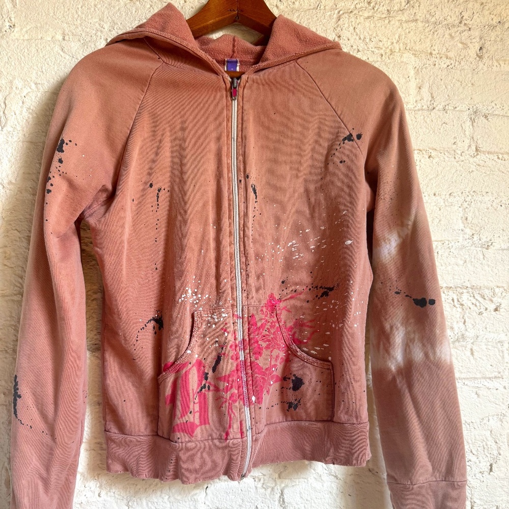 Emma And Sam Distressed Painted Hooded Sweatshirt